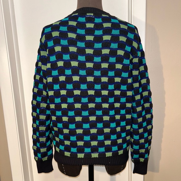 Missoni sweater wavy check knit blue green black nwot crew neck women’s medium - Picture 3 of 13